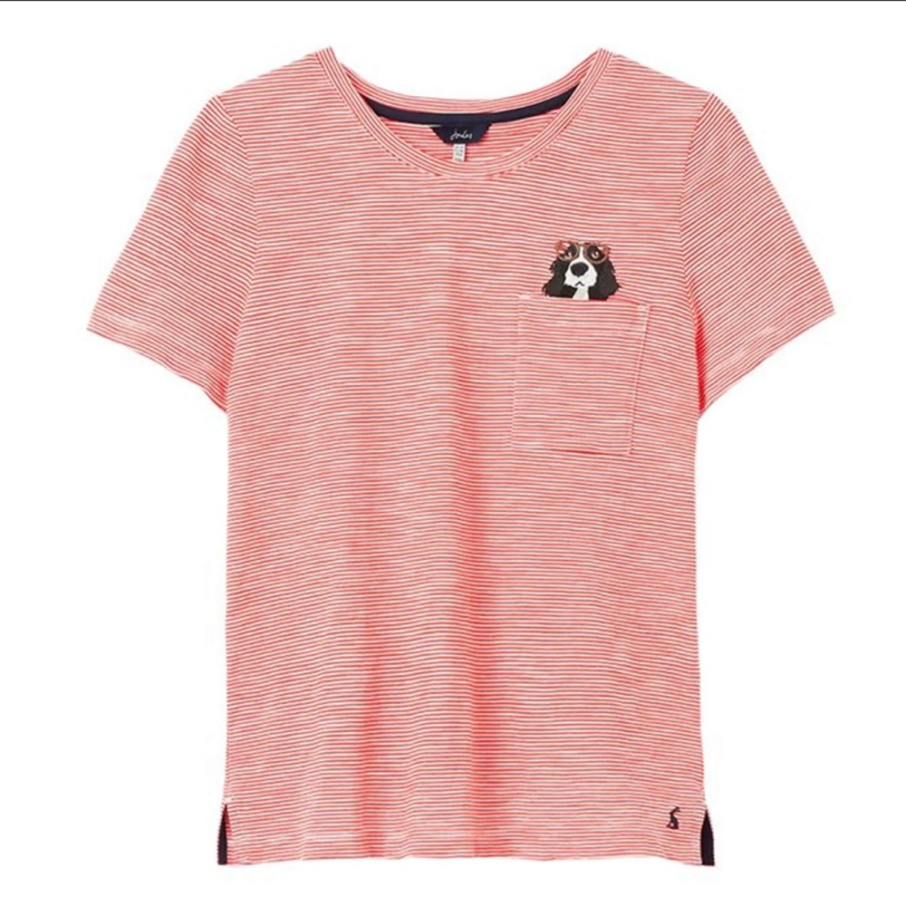 EUC Joules Carley Print T-Shirt in Spaniel Pocket 🐶🤓